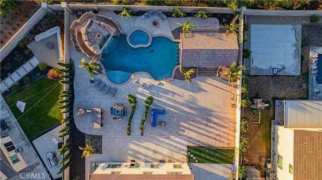 11715 Periwinkle Pl, Jurupa Valley, CA 91752 - drone / aerial view of a pool