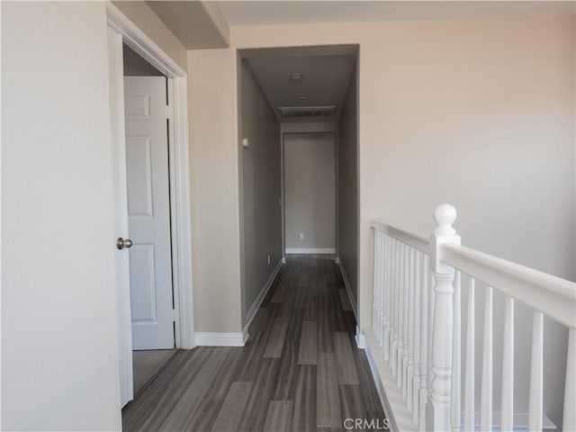 1870 Rosemont Cir, San Jacinto, CA 92583 - hallway with wood finished floors and an upstairs landing