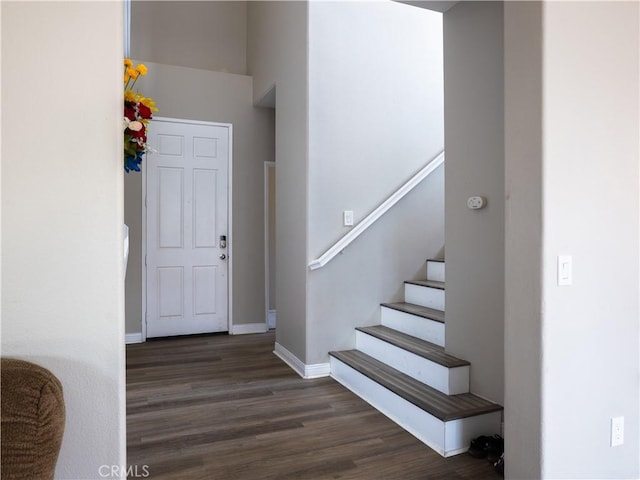 1870 Rosemont Cir, San Jacinto, CA 92583 - foyer with wood finished floors and stairs