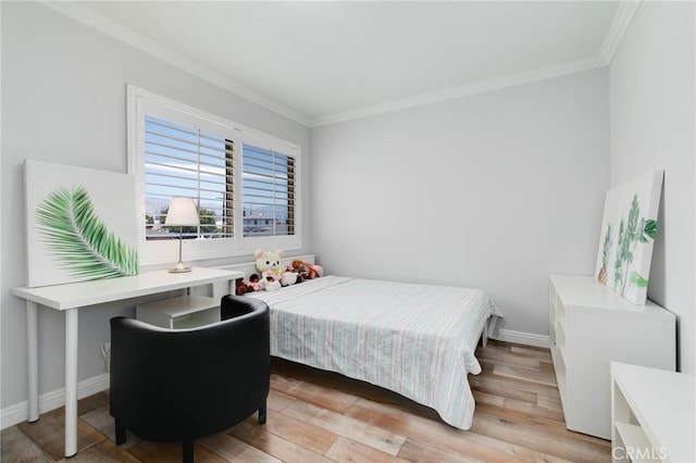 225 W Mission Rd Unit A, San Gabriel, CA 91776 - bedroom featuring ornamental molding and wood finished floors