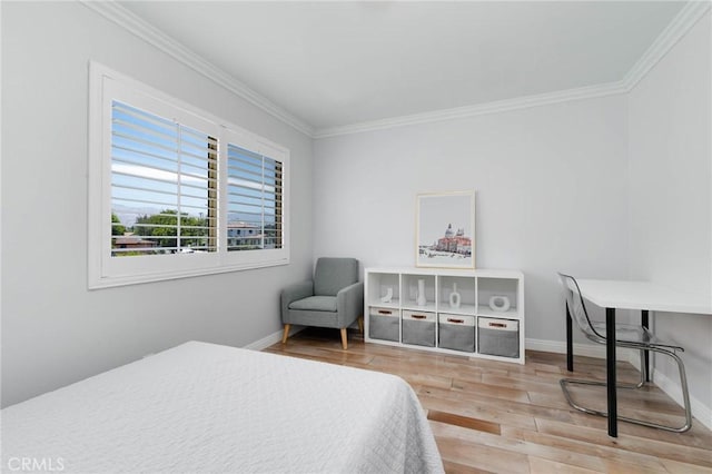225 W Mission Rd Unit A, San Gabriel, CA 91776 - bedroom with ornamental molding and wood finished floors