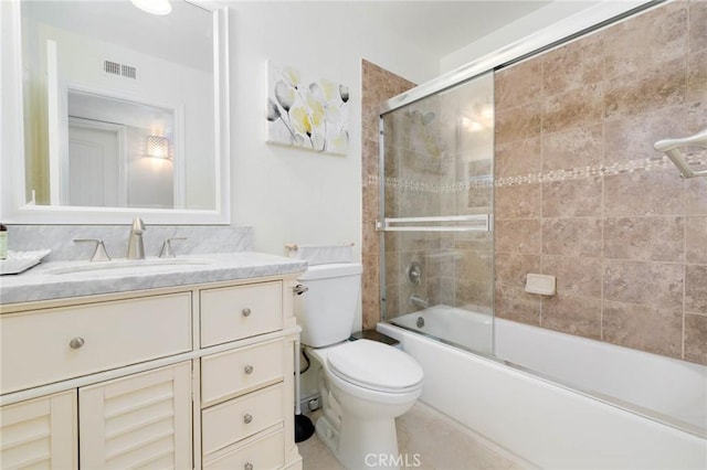 225 W Mission Rd Unit A, San Gabriel, CA 91776 - bathroom featuring vanity, bath / shower combo with glass door, and tile patterned flooring