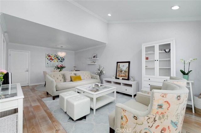 225 W Mission Rd Unit A, San Gabriel, CA 91776 - living area with light wood finished floors, ornamental molding, and recessed lighting