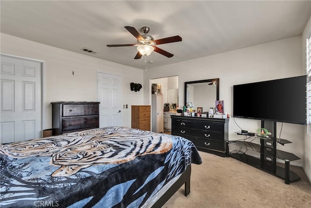 12012 Sproul St Unit 1/2, Norwalk, CA 90650 - bedroom featuring light carpet and ceiling fan