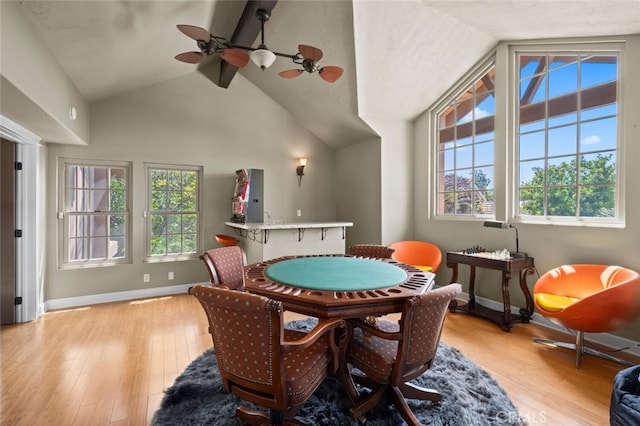 27681 Paseo Esteban, San Juan Capistrano, CA 92675 - playroom with light wood finished floors, ceiling fan, and high vaulted ceiling