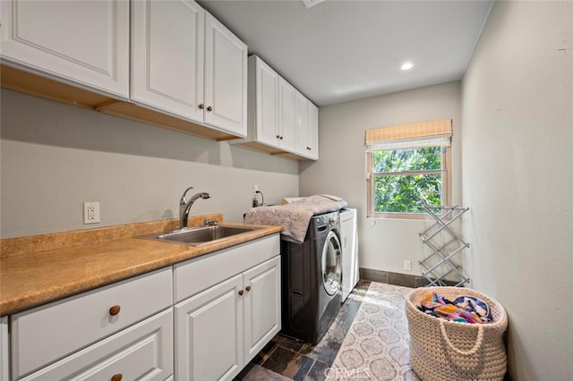 27681 Paseo Esteban, San Juan Capistrano, CA 92675 - laundry room with cabinet space, washing machine and clothes dryer, and recessed lighting