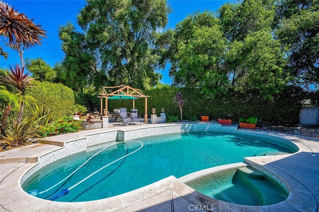 27681 Paseo Esteban, San Juan Capistrano, CA 92675 - view of swimming pool with a patio, a pool with connected hot tub, and a fenced backyard