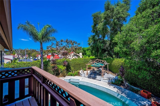 27681 Paseo Esteban, San Juan Capistrano, CA 92675 - outdoor pool with a wooden deck and a hot tub