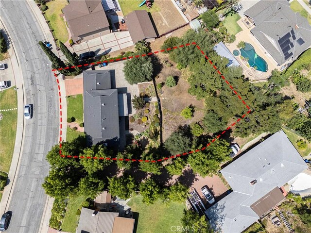 734 Puma Canyon Ln, Glendora, CA 91740 - aerial perspective of suburban area with property boundaries highlighted