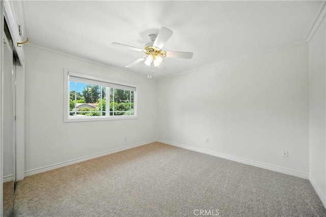 734 Puma Canyon Ln, Glendora, CA 91740 - carpeted spare room with ornamental molding and a ceiling fan