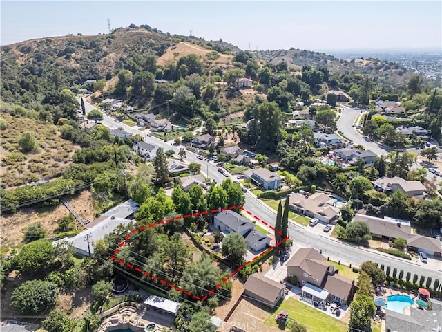 734 Puma Canyon Ln, Glendora, CA 91740 - aerial view of residential area featuring property boundaries highlighted