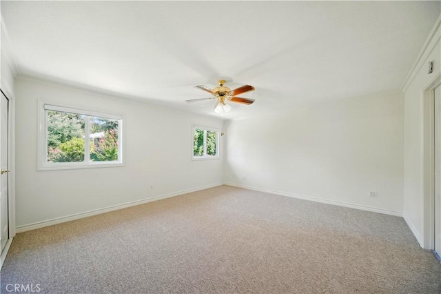 734 Puma Canyon Ln, Glendora, CA 91740 - empty room featuring light carpet, crown molding, and a ceiling fan