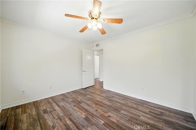 734 Puma Canyon Ln, Glendora, CA 91740 - empty room with wood finished floors, a ceiling fan, and crown molding