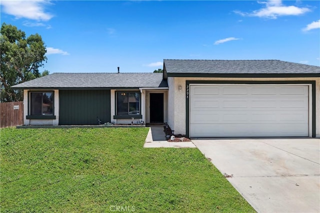 2294 Daisy Way, Hemet, CA 92545 - ranch-style house featuring driveway, roof with shingles, and a garage