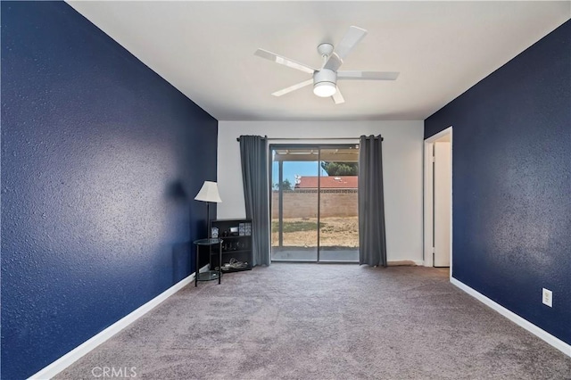 2294 Daisy Way, Hemet, CA 92545 - empty room featuring a ceiling fan, carpet floors, and a textured wall