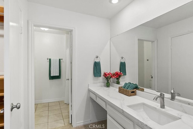 12400 Montecito Rd Unit 222, Seal Beach, CA 90740 - bathroom featuring vanity, tile patterned flooring, and recessed lighting