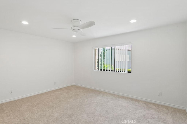 12400 Montecito Rd Unit 222, Seal Beach, CA 90740 - unfurnished room featuring light carpet, recessed lighting, and ceiling fan