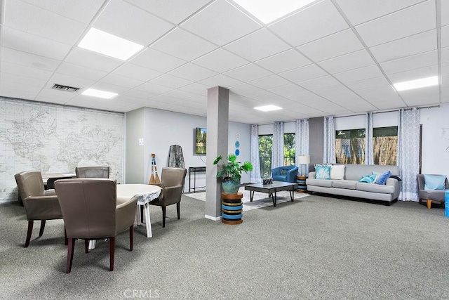 12400 Montecito Rd Unit 222, Seal Beach, CA 90740 - carpeted living area featuring a paneled ceiling