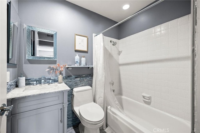 26017 Redbluff Dr, Calabasas, CA 91302 - bathroom with vanity and shower / bath combo with shower curtain