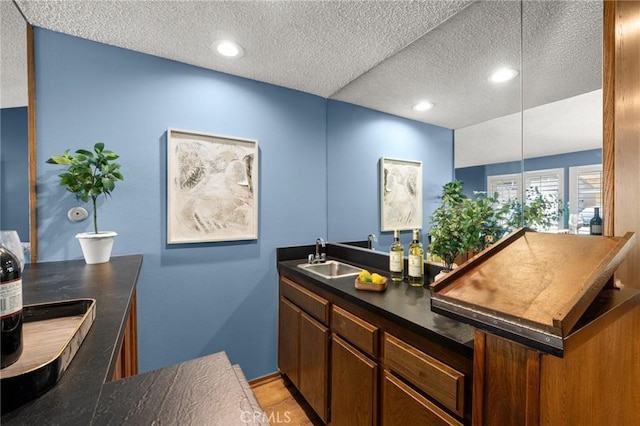26017 Redbluff Dr, Calabasas, CA 91302 - bar area with a textured ceiling and recessed lighting