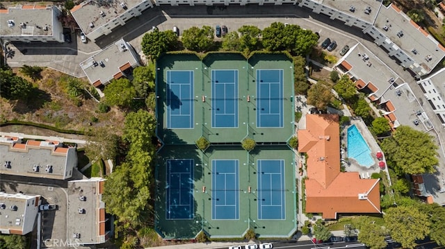 9778 Via Roma, Burbank, CA 91504 - aerial overview of property's location with a pool area