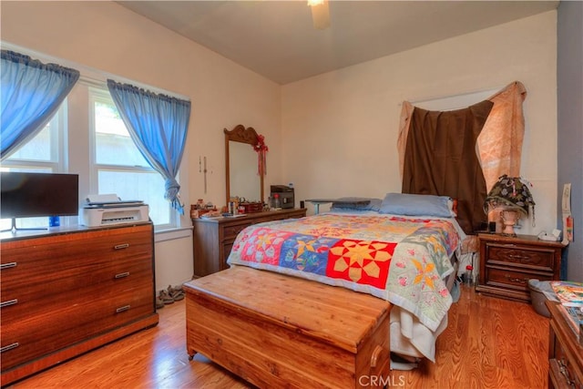 217 N Plumas St, Willows, CA 95988 - bedroom with light wood-type flooring and a ceiling fan