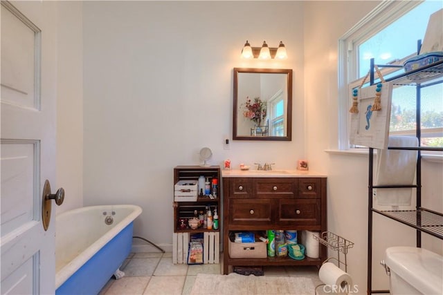 217 N Plumas St, Willows, CA 95988 - full bath featuring a soaking tub, vanity, and tile patterned floors