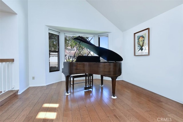 17000 Addison St, Encino, CA 91316 - sitting room featuring vaulted ceiling and wood finished floors