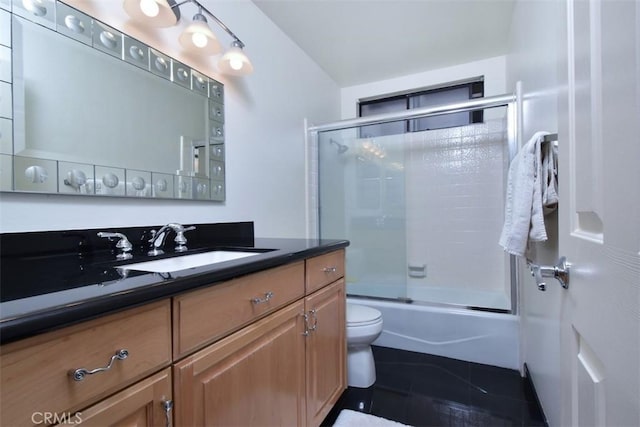 17000 Addison St, Encino, CA 91316 - full bathroom with vanity, tile patterned flooring, and shower / bath combination with glass door