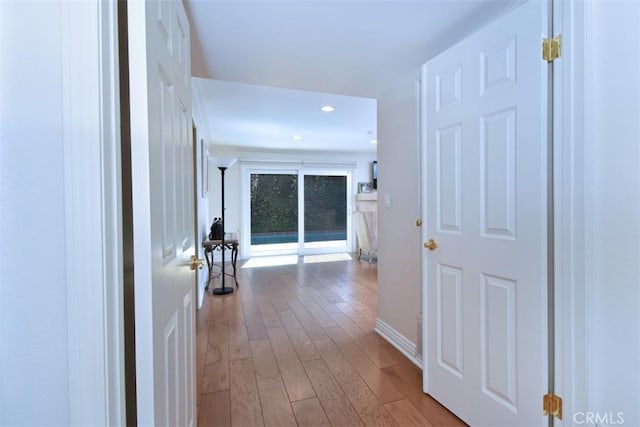 17000 Addison St, Encino, CA 91316 - hall featuring hardwood / wood-style flooring and recessed lighting