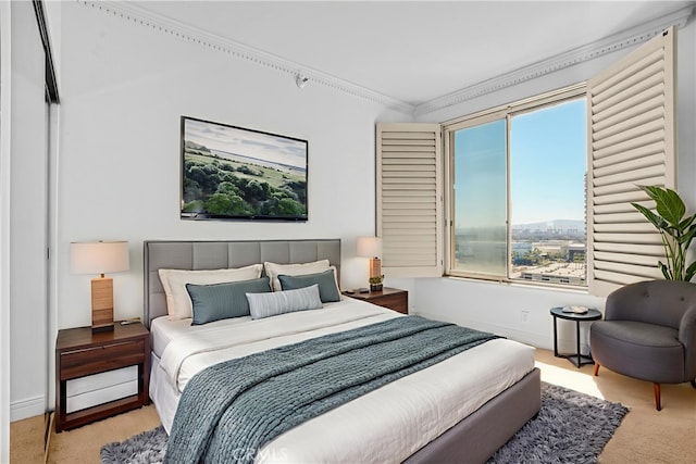 850 E Ocean Blvd Unit 1604, Long Beach, CA 90802 - carpeted bedroom featuring baseboards and ornamental molding
