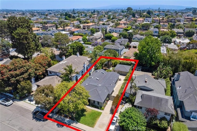 1544 3rd St, Manhattan Beach, CA 90266 - aerial view of residential area featuring property parcel outlined