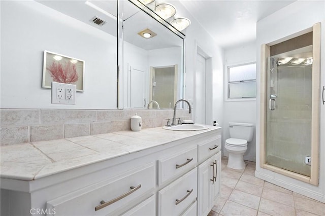 1544 3rd St, Manhattan Beach, CA 90266 - bathroom with double vanity, a shower stall, and tile patterned flooring
