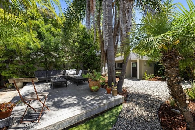 1544 3rd St, Manhattan Beach, CA 90266 - wooden terrace featuring an outdoor living space