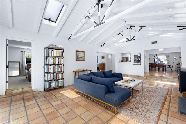 1544 3rd St, Manhattan Beach, CA 90266 - living room featuring a skylight and plenty of natural light
