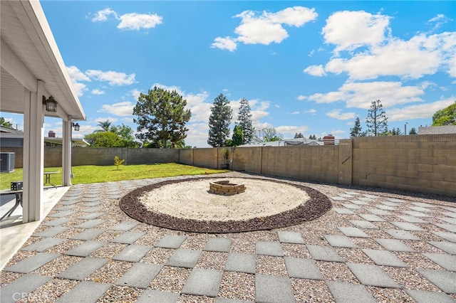 1219 N Van Buren St, Placentia, CA 92870 - fenced backyard with an outdoor fire pit and a patio