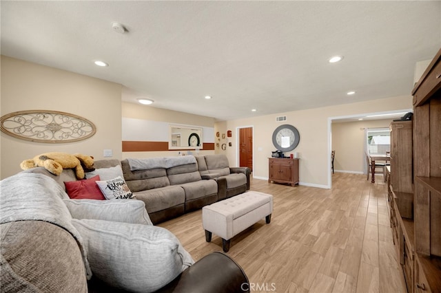 1219 N Van Buren St, Placentia, CA 92870 - living area featuring light wood-type flooring and recessed lighting
