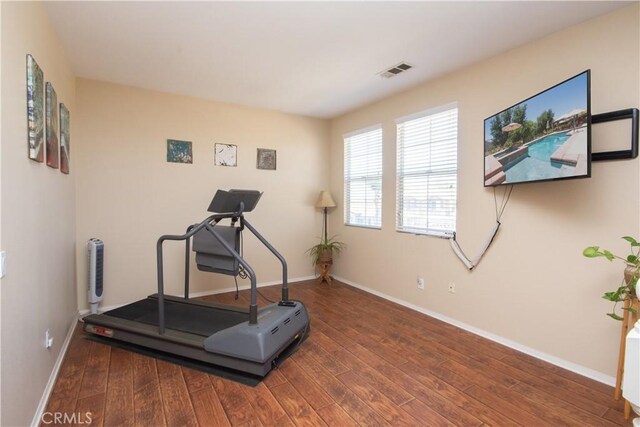 8718 Snowmass Peak Way, Riverside, CA 92508 - workout room with wood finished floors
