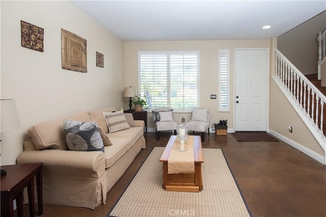 8718 Snowmass Peak Way, Riverside, CA 92508 - living room with stairway and recessed lighting