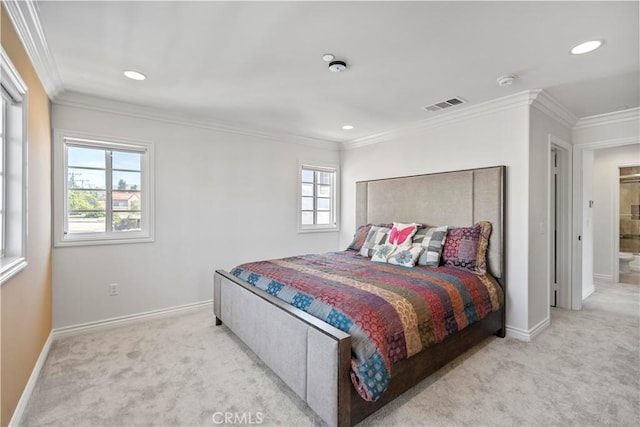1128 Huntington Dr Unit C, South Pasadena, CA 91030 - carpeted bedroom with multiple windows, recessed lighting, and crown molding