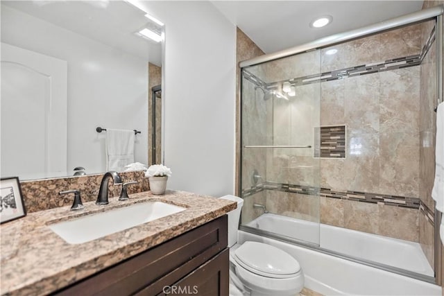 1128 Huntington Dr Unit C, South Pasadena, CA 91030 - full bathroom with vanity, enclosed tub / shower combo, and recessed lighting