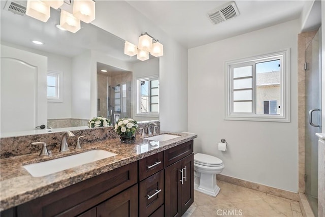 1128 Huntington Dr Unit C, South Pasadena, CA 91030 - bathroom featuring a stall shower, double vanity, and tile patterned floors