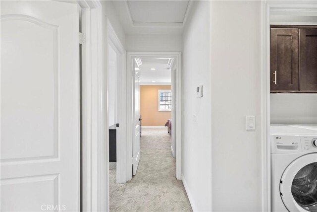 1128 Huntington Dr Unit C, South Pasadena, CA 91030 - washroom with washer / clothes dryer, light colored carpet, attic access, and cabinet space