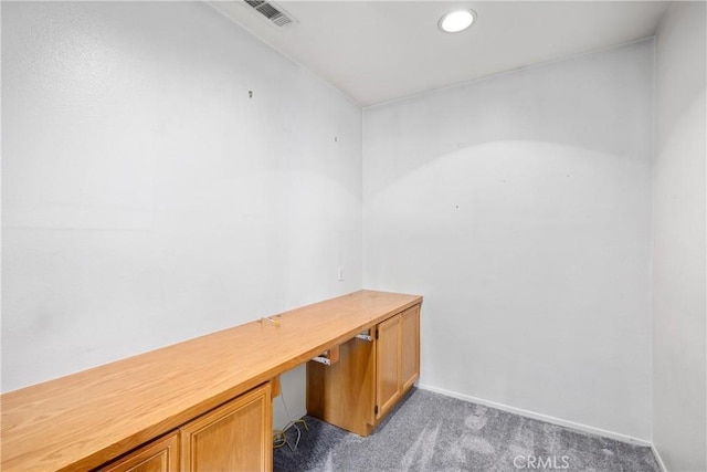 15353 Isabel Ln, Fontana, CA 92336 - unfurnished office with light carpet, recessed lighting, and built in desk