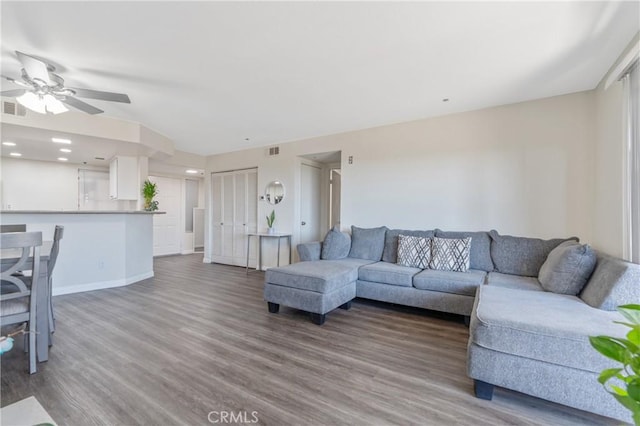 3623 Legato Ct, Pomona, CA 91766 - living area featuring wood finished floors and a ceiling fan