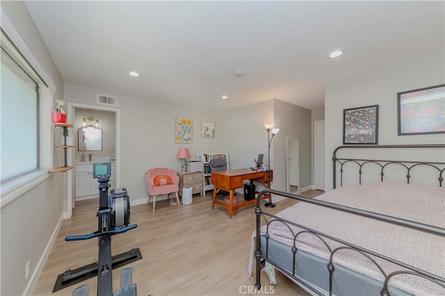 2323 S Cutty Way Unit 58, Anaheim, CA 92802 - bedroom featuring light wood-style flooring and recessed lighting