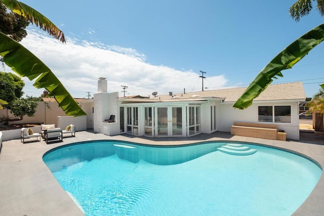 4936 Mount Elbrus Dr, San Diego, CA 92117 - view of pool featuring french doors and a patio