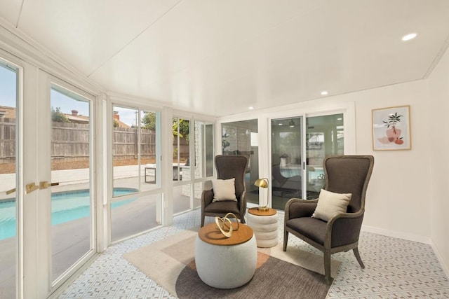 4936 Mount Elbrus Dr, San Diego, CA 92117 - sunroom / solarium with baseboards and recessed lighting