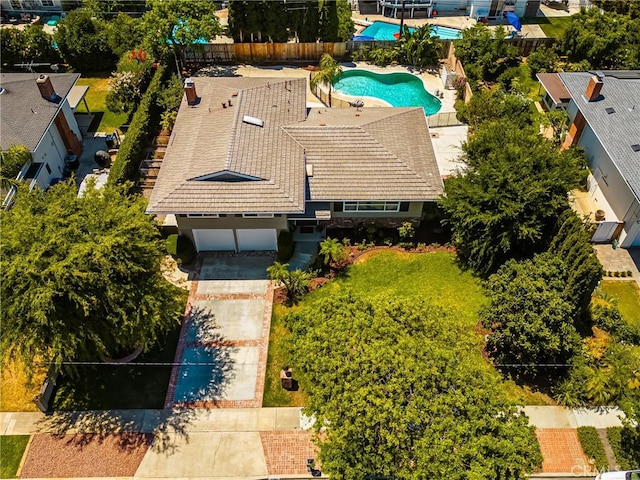 17542 Rainier Dr, North Tustin, CA 92705 - aerial view of property and surrounding area with a pool