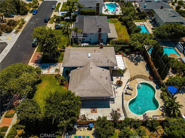 17542 Rainier Dr, North Tustin, CA 92705 - aerial view of a pool area